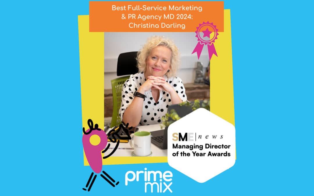 Christina Darling of Prime Mix Marketing Ltd Named MD of the Year 2024 by SME News